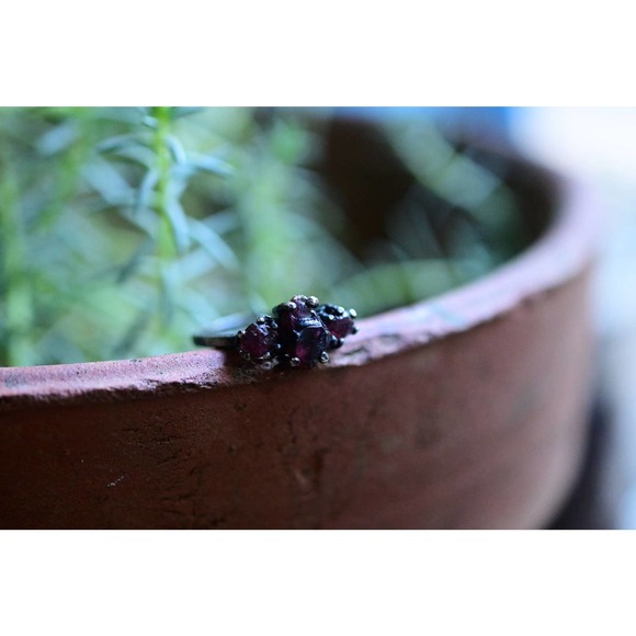Red Ruby Ring, Size 8 Ruby Gemstone Ring, Solid Sterling Silver, Avello - Picture 3 of 5